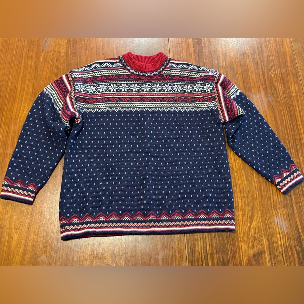 Vintage Lands End Wool Ski Sweater M
